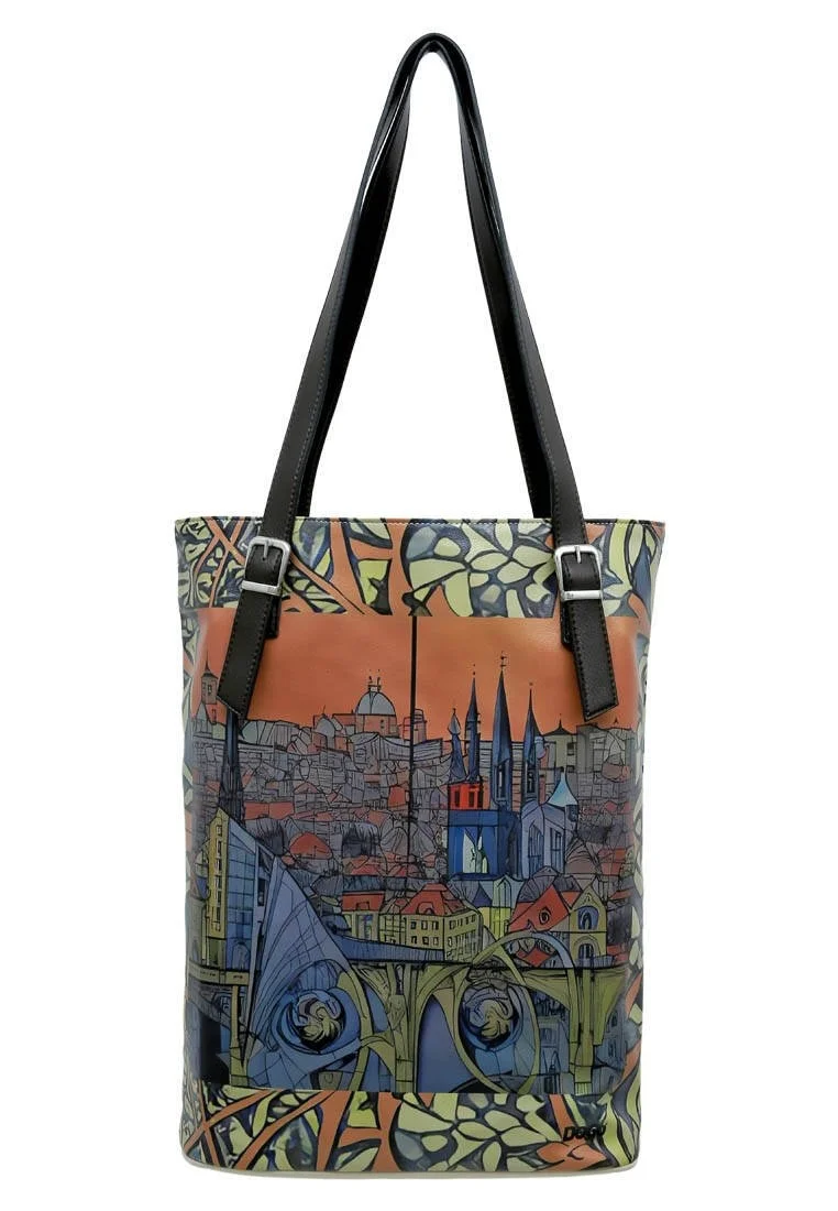 Women Vegan Leather Multicolor Shoulder Bag - City of Spires Design