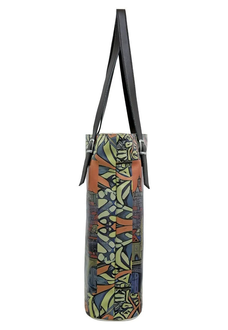 Women Vegan Leather Multicolor Shoulder Bag - City of Spires Design