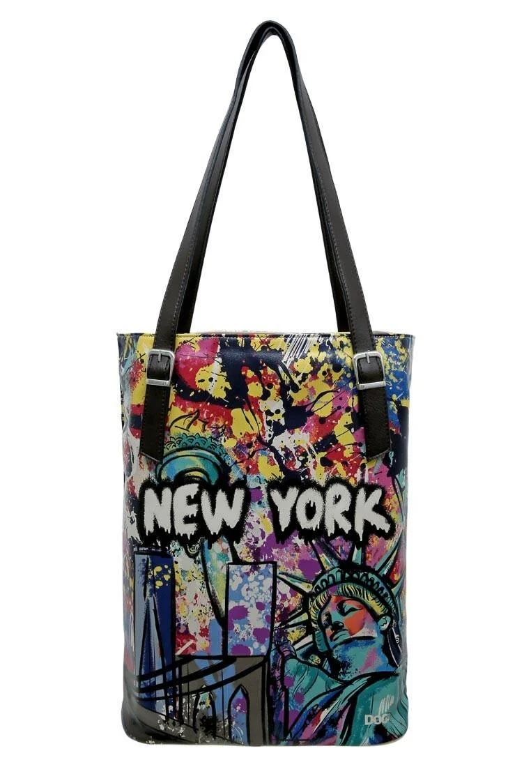 Women Vegan Leather Multicolor Shoulder Bag - New York State of Mind Design