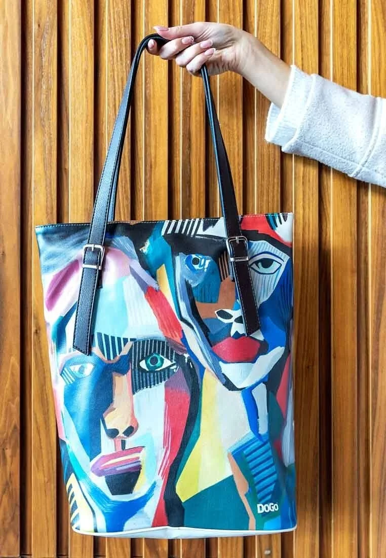 Women Vegan Leather Multicolor Shoulder Bag - You Are Never Alone Design