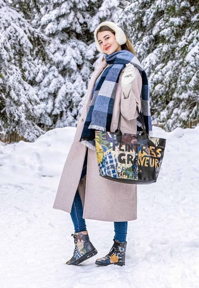 Women Vegan Leather Multicolor Shoulder Bag - Les Peintres Design
