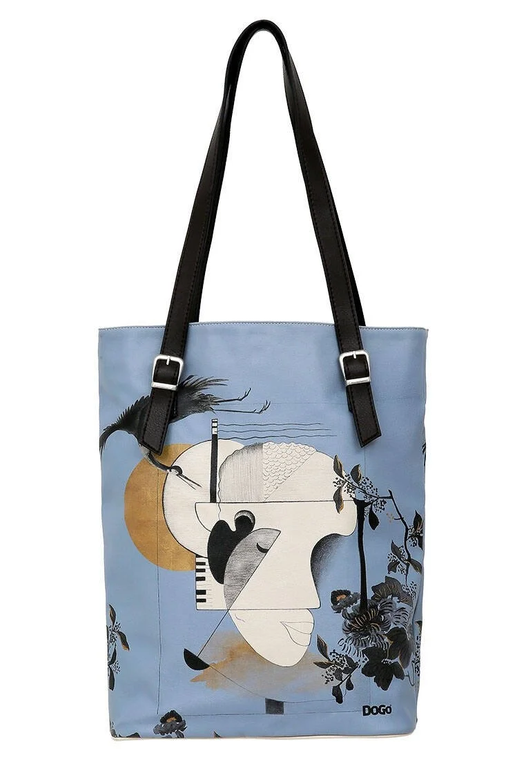 Women Vegan Leather Blue Shoulder Bag - Deep Thought with The Deep Design