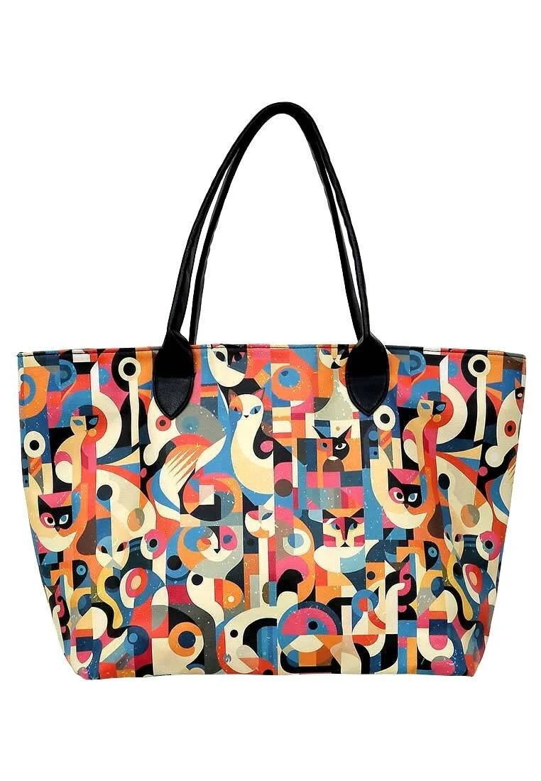 Women Vegan Leather Multicolor Shoulder Bag - Geocat Design
