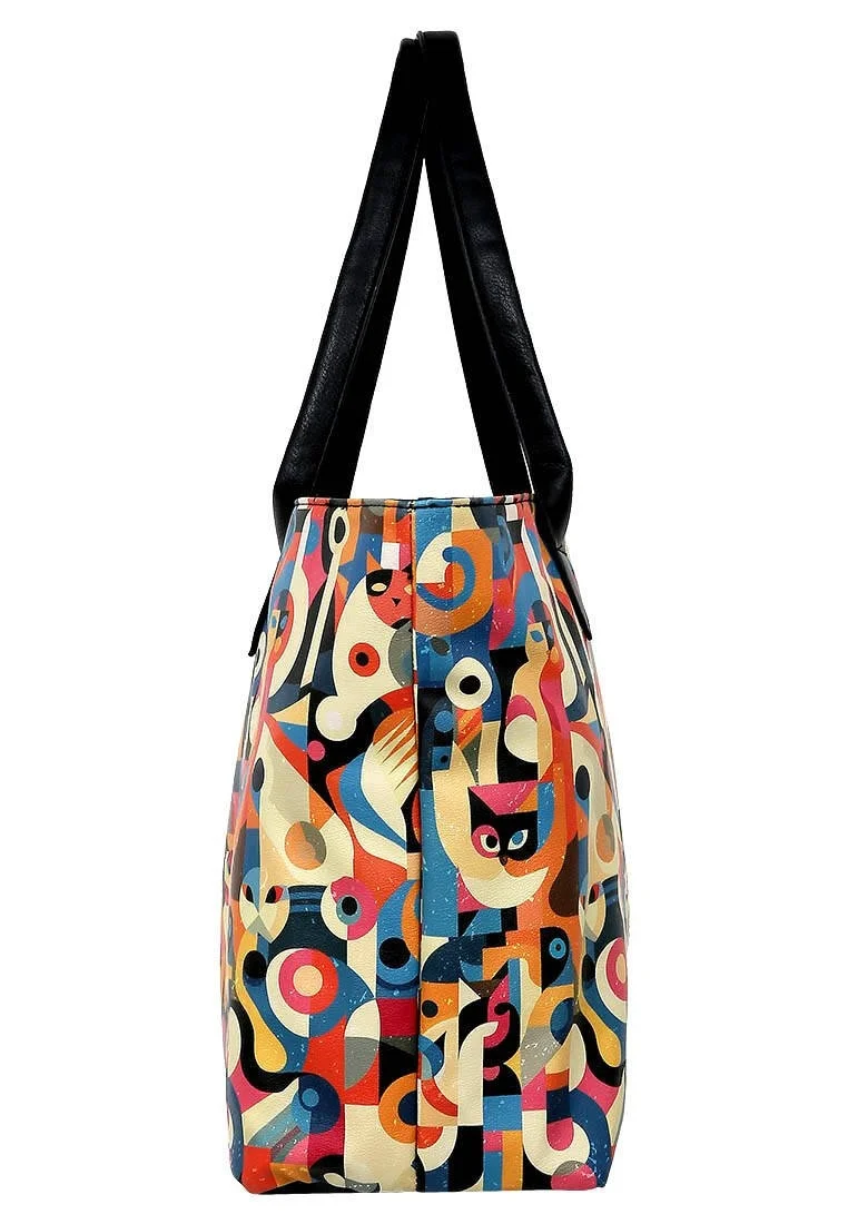 Women Vegan Leather Multicolor Shoulder Bag - Geocat Design