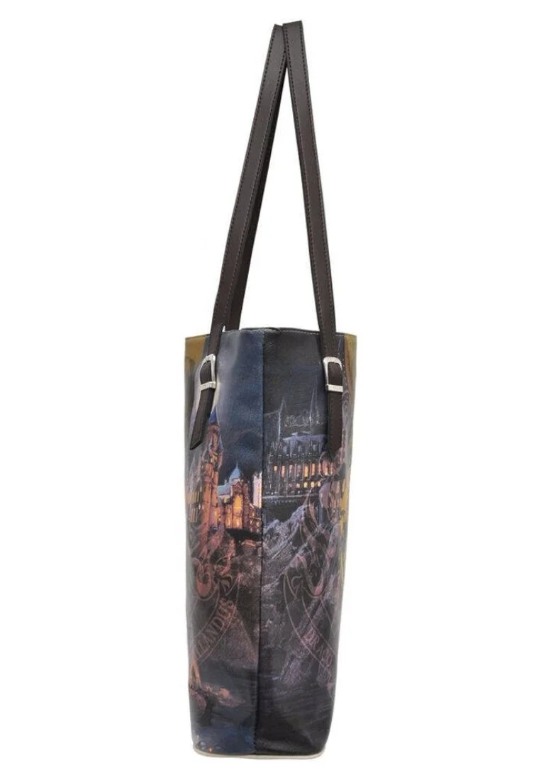 Women Vegan Leather Multicolor Shoulder Bag - Warner Bros Hogwarts Castle Harry Potter Design