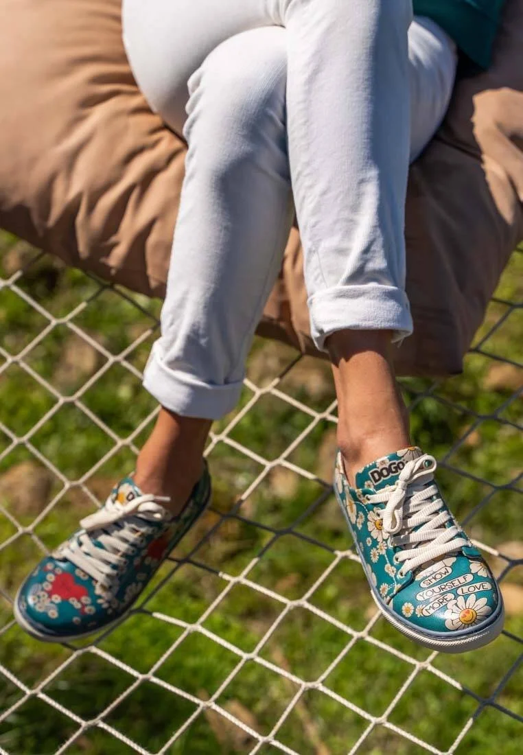Women Vegan Leather Multicolor Sneakers - Show Yourself More Love Design