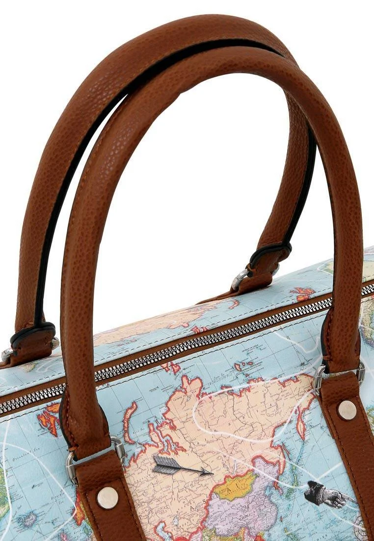 Women Vegan Leather Turquoise Duffle Bag - Explore Design