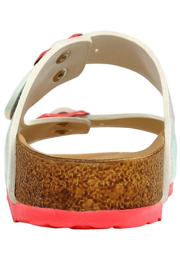 Women Vegan Leather Turquoise Slippers - Explore Design