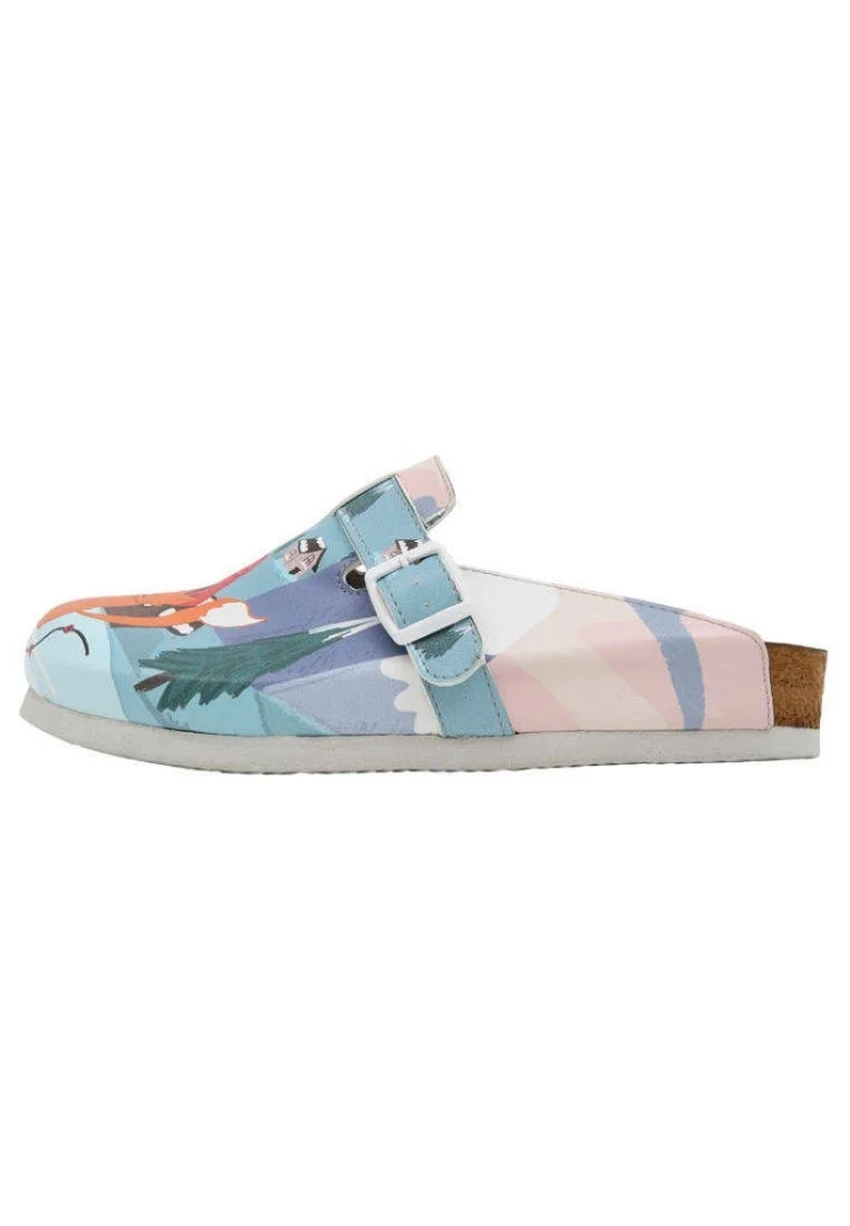 Women Vegan Leather Turquoise Slippers - A Fairytale Bliss Design