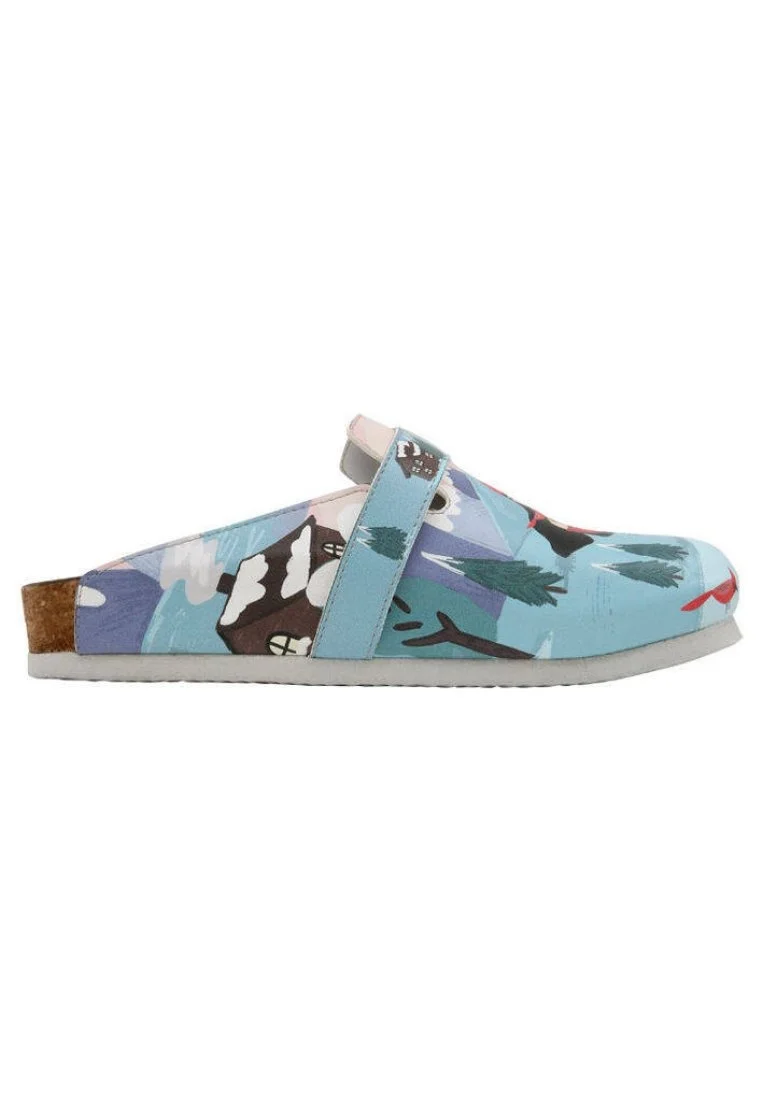 Women Vegan Leather Turquoise Slippers - A Fairytale Bliss Design