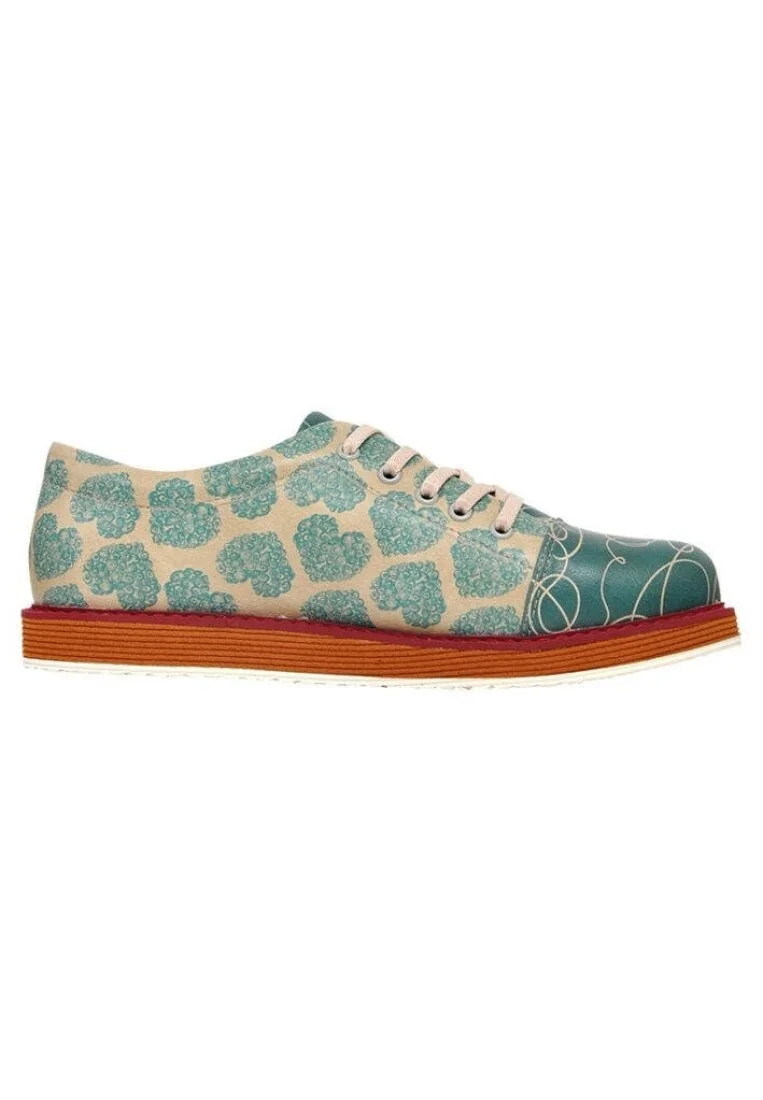 Women Vegan Leather Turquoise Sneakers - Tangled Hearts Design