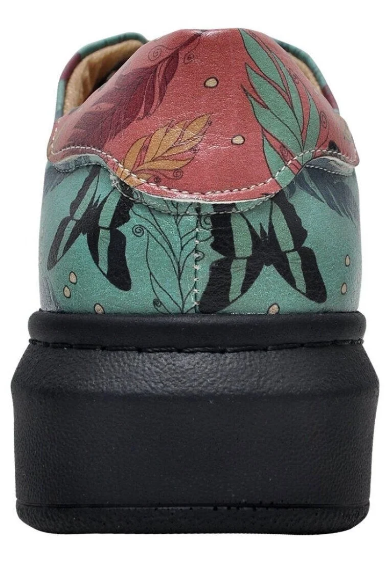Women Vegan Leather Turquoise Sneakers - Be Free Design