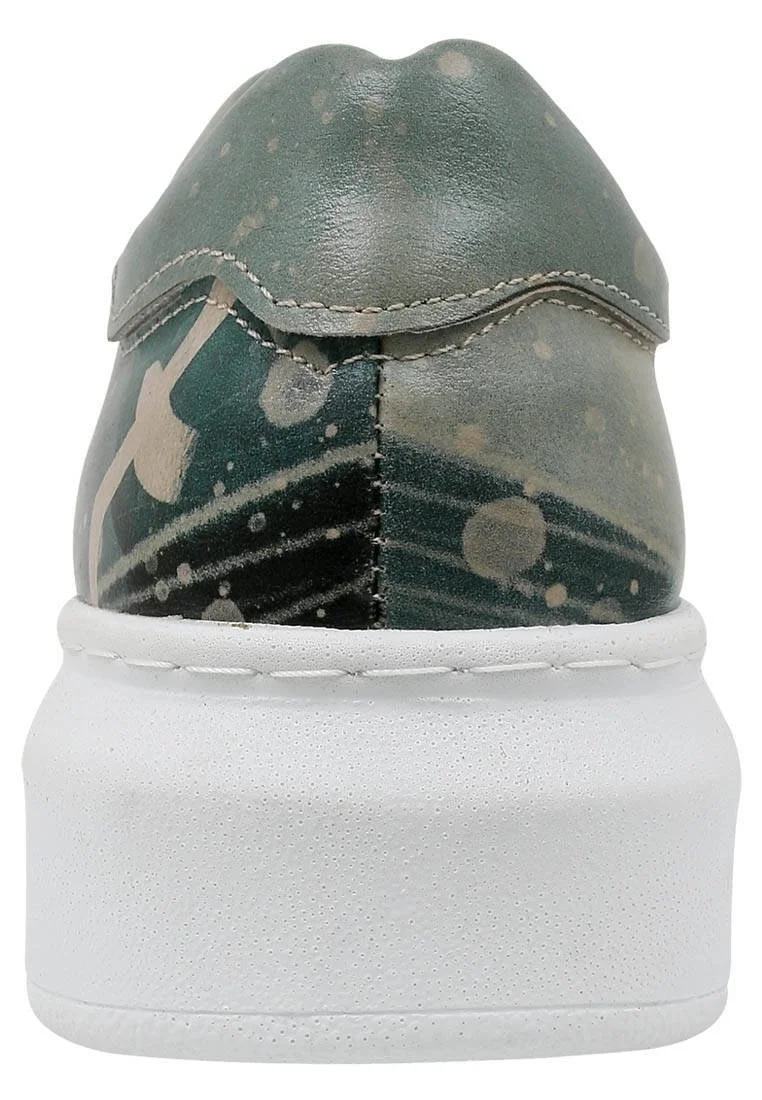Women Vegan Leather Turquoise Sneakers - Sound of the Sea Design