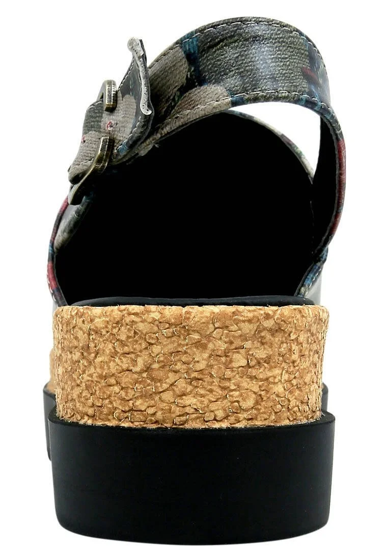 Women Vegan Leather Multicolor Wedge Sandals - Fly Anywhere Design