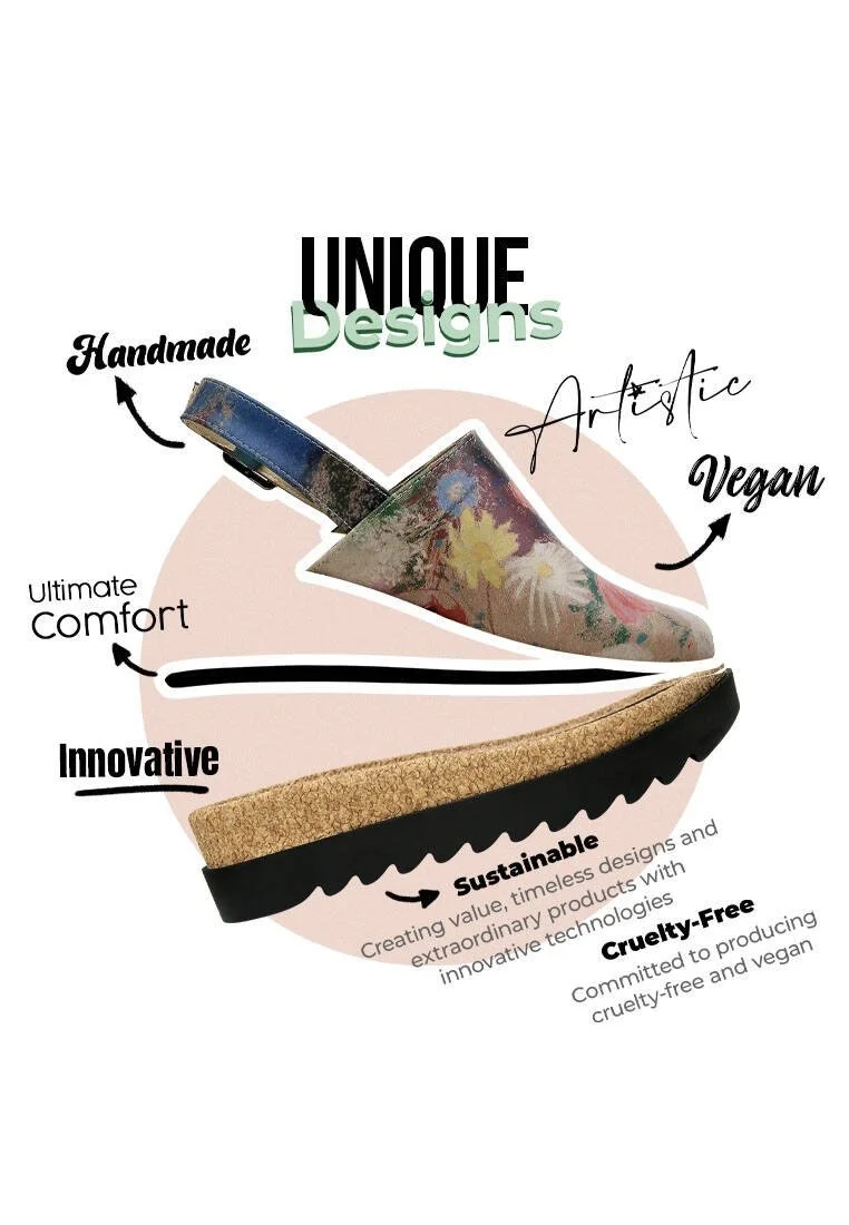 Women Vegan Leather Multicolor Wedge Sandals - Full of Hope Design