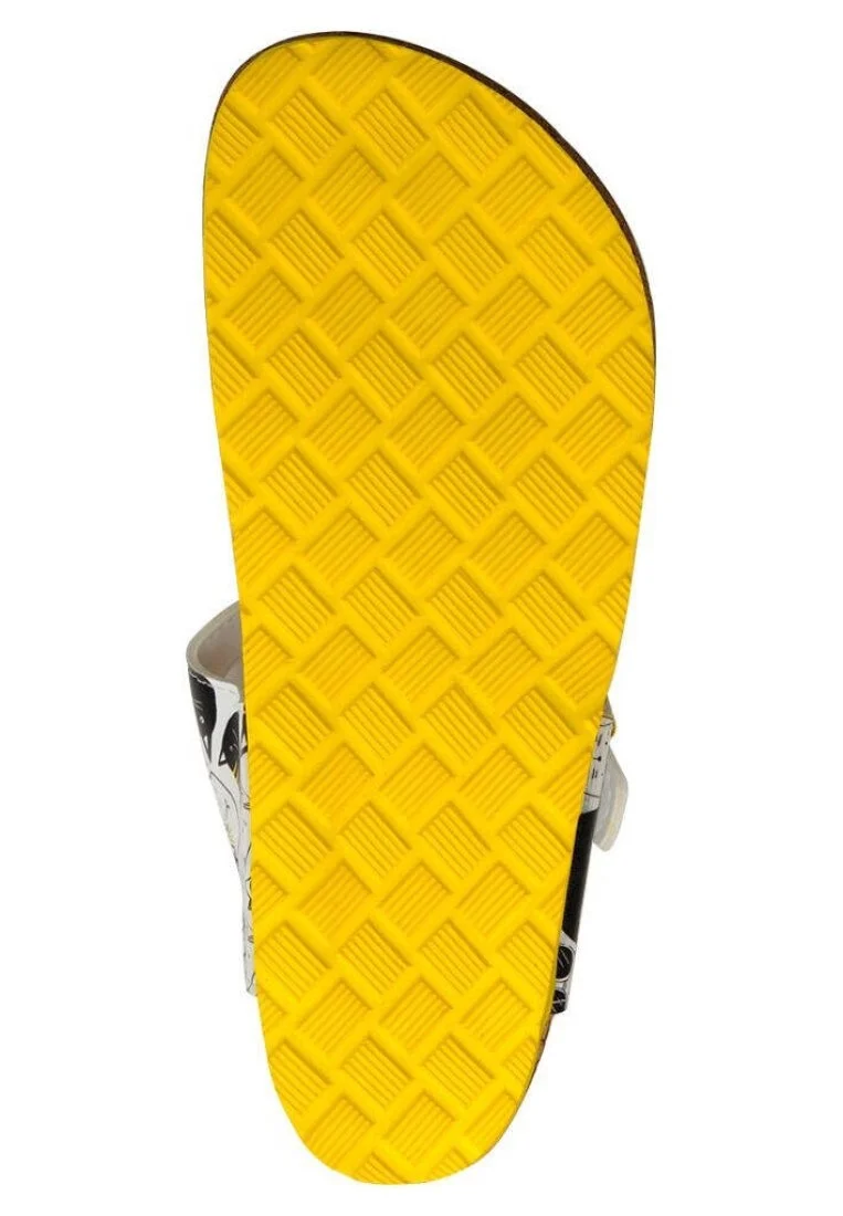 Women Vegan Leather White Slippers - Monochrome Cats Design