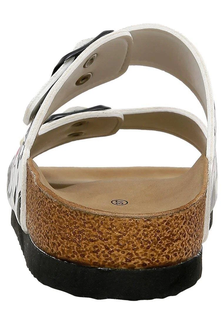 Women Vegan Leather White Slippers - Icon Design