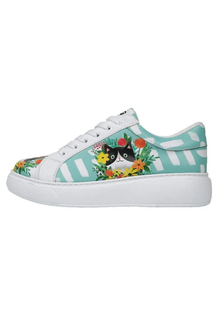 Women Vegan Leather White Sneakers - Sweet Escape Design
