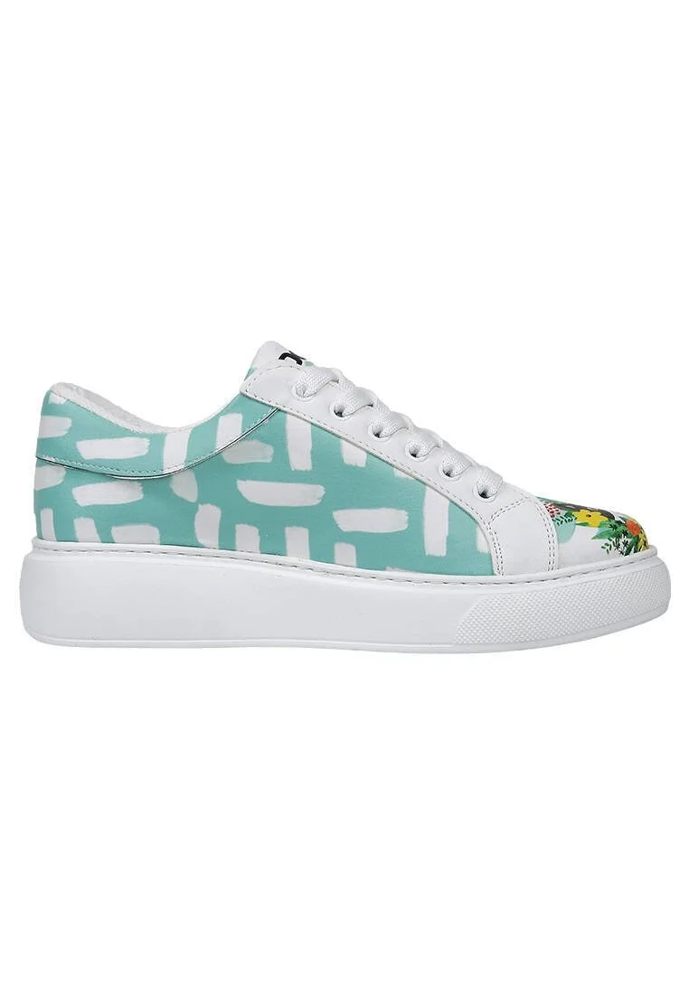 Women Vegan Leather White Sneakers - Sweet Escape Design