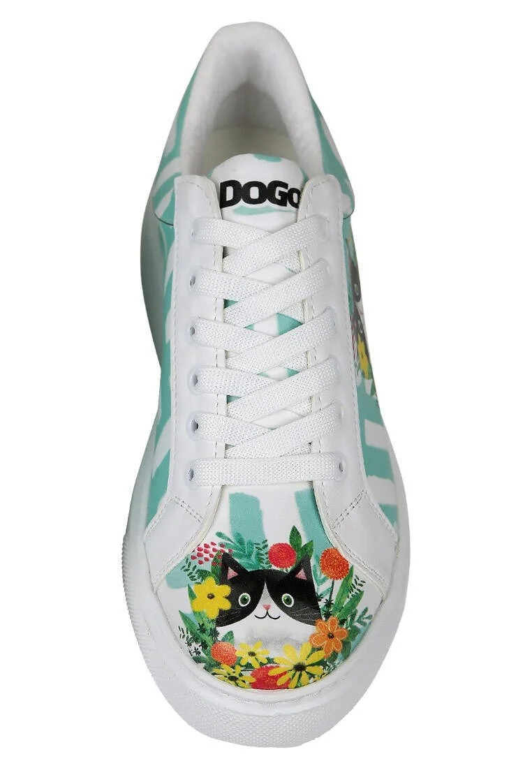 Women Vegan Leather White Sneakers - Sweet Escape Design