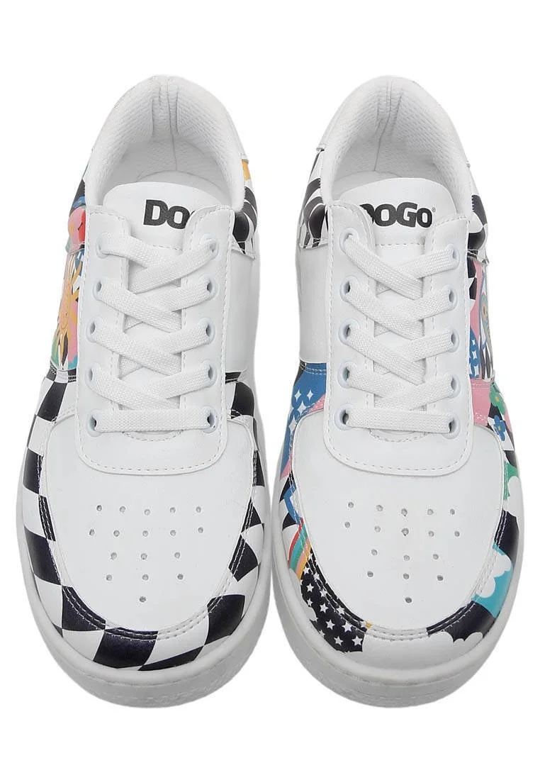 Women Vegan Leather White Sneakers - Born to be Awesome Design