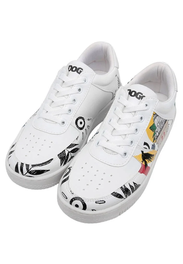 Women Vegan Leather White Sneakers - Fragile Design