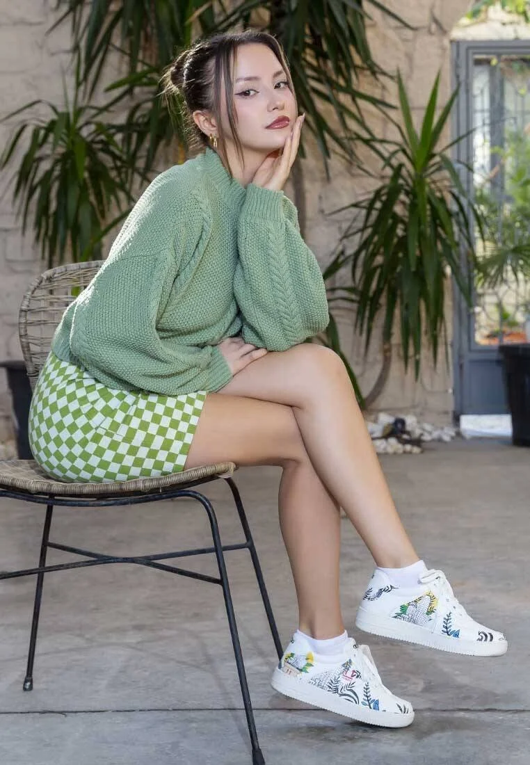 Women Vegan Leather White Sneakers - Fragile Design