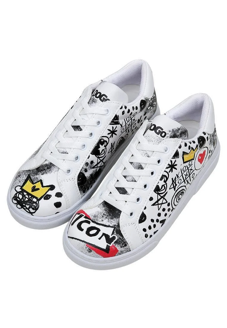 Women Vegan Leather White Sneakers - Icon Design