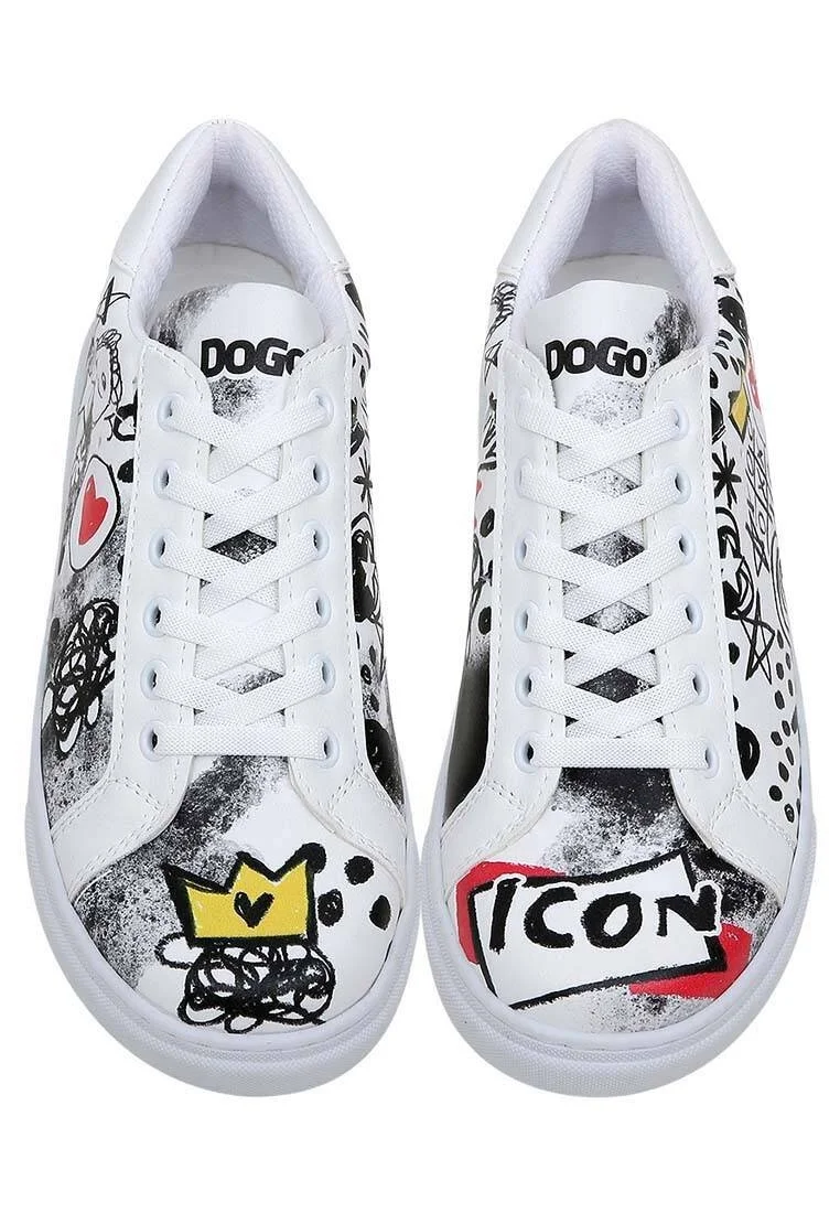 Women Vegan Leather White Sneakers - Icon Design