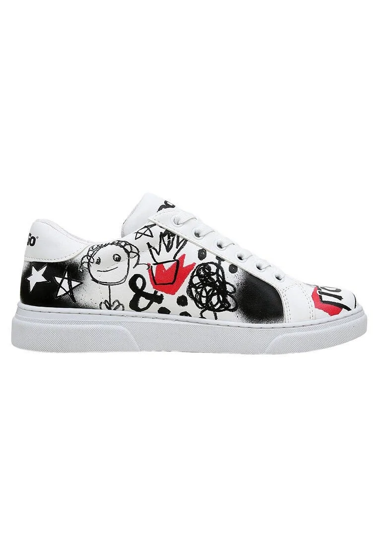 Women Vegan Leather White Sneakers - Icon Design