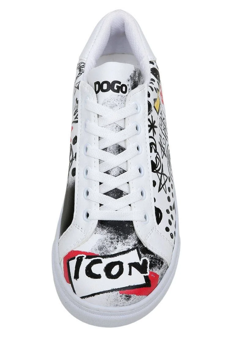 Women Vegan Leather White Sneakers - Icon Design