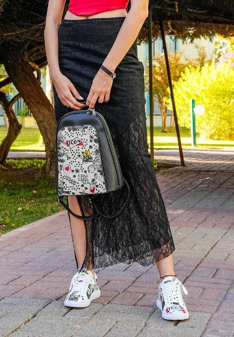 Women Vegan Leather White Sneakers - Icon Design