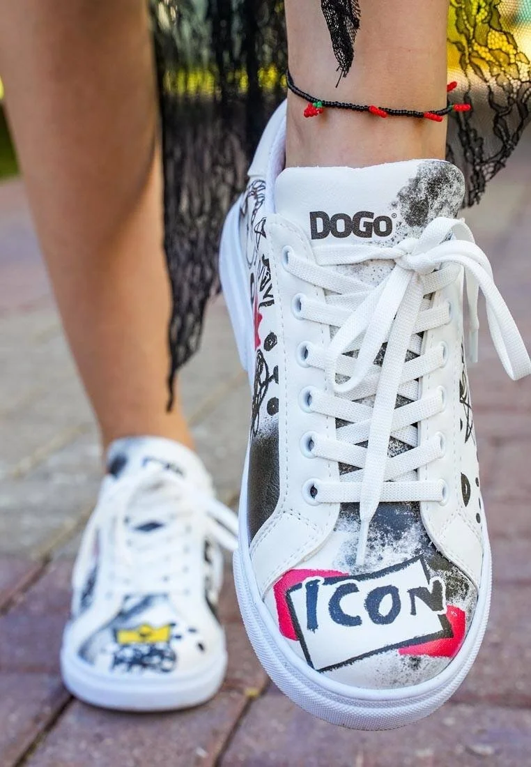 Women Vegan Leather White Sneakers - Icon Design