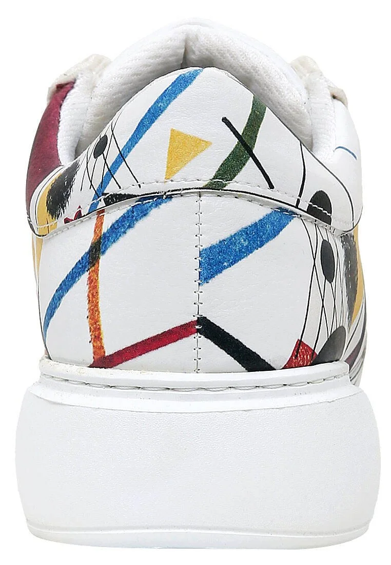 Women Vegan Leather White Sneakers - Crash of Neuron Design Women Vegan Leather White Sneakers - Crash of Neuron Design