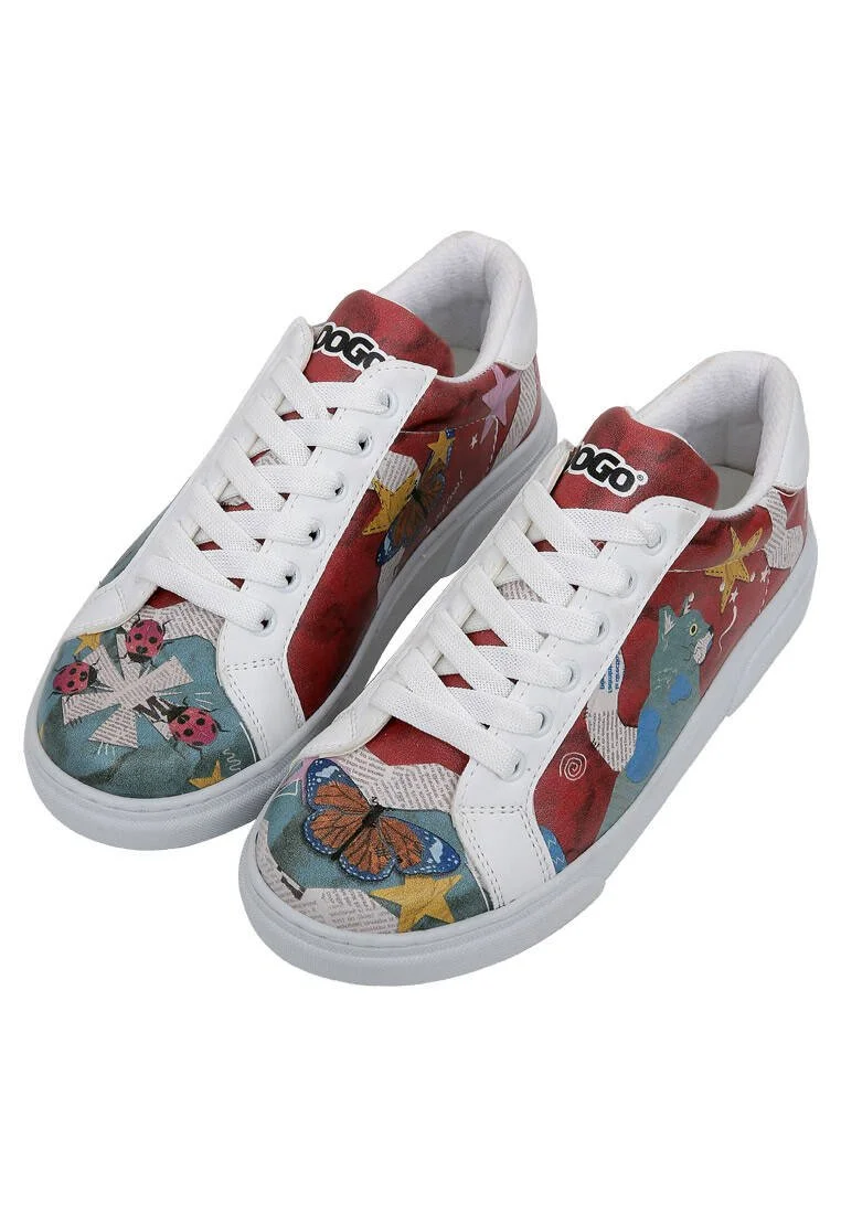 Women Vegan Leather White Sneakers - Paper Animals Design
