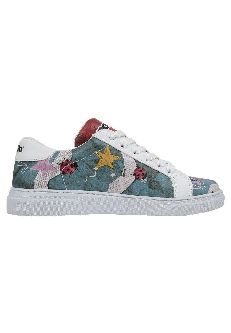 Women Vegan Leather White Sneakers - Paper Animals Design