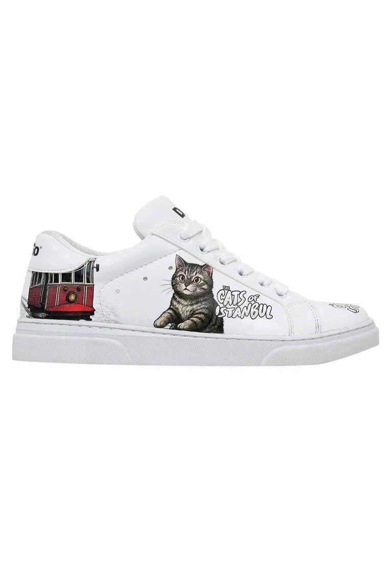 Women Vegan Leather White Sneakers - Paws on Taksim Design