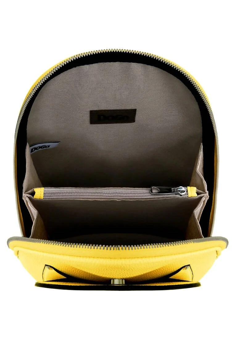 Women Vegan Leather Yellow Backpack - I Do What I Want Design