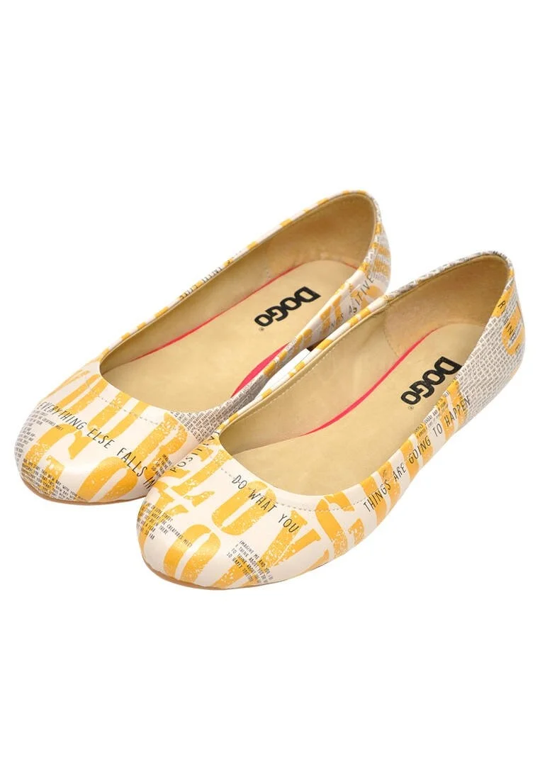 Women Vegan Leather Yellow Flat Shoes - Love Yourself Design