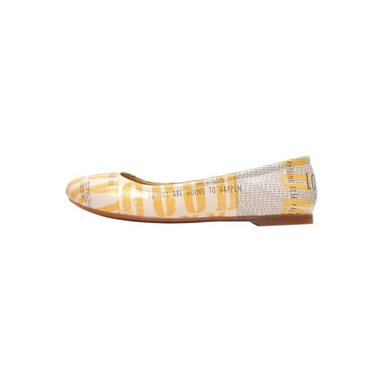 Women Vegan Leather Yellow Flat Shoes - Love Yourself Design