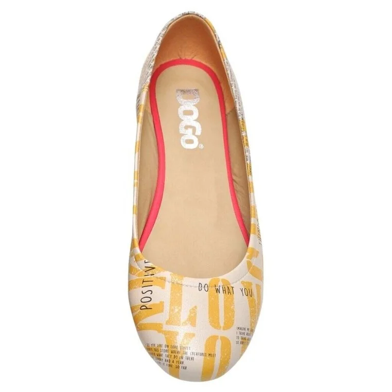 Women Vegan Leather Yellow Flat Shoes - Love Yourself Design