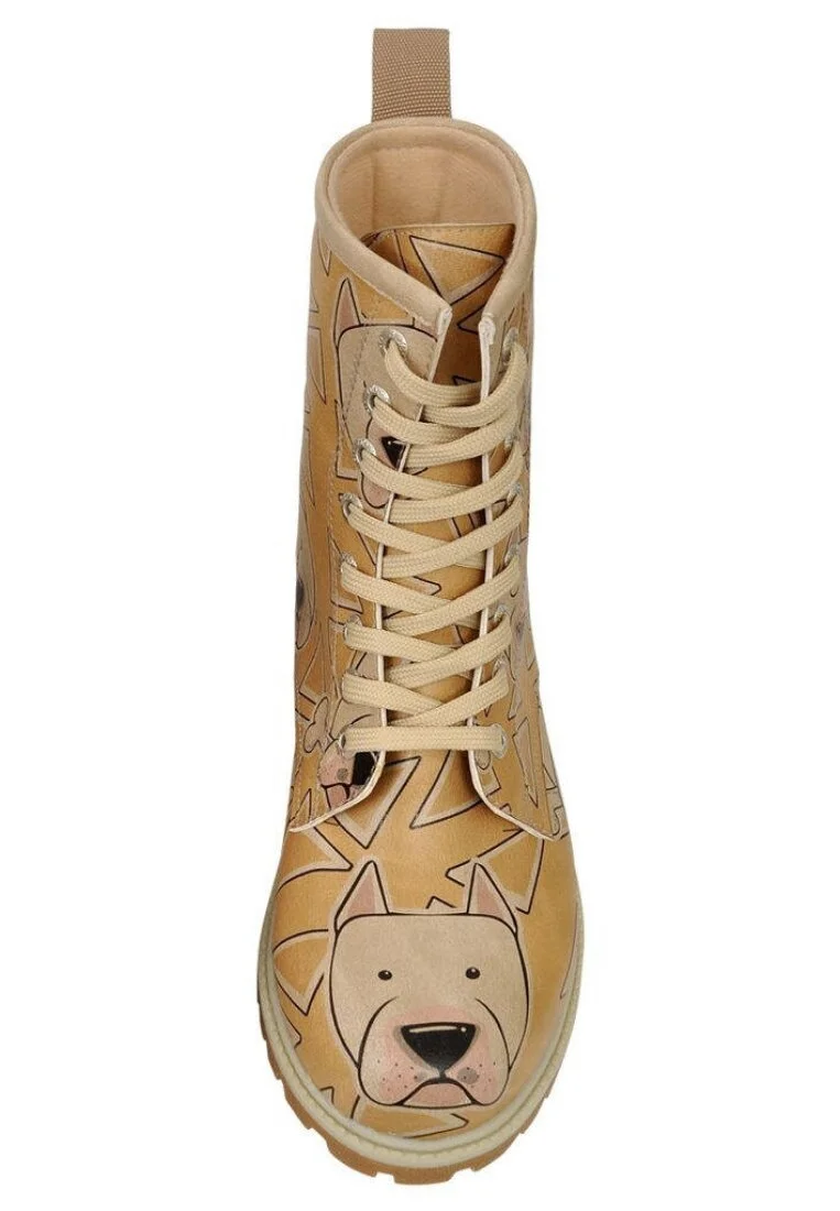 Women Vegan Leather Yellow Long Boots - We love Dogo Design
