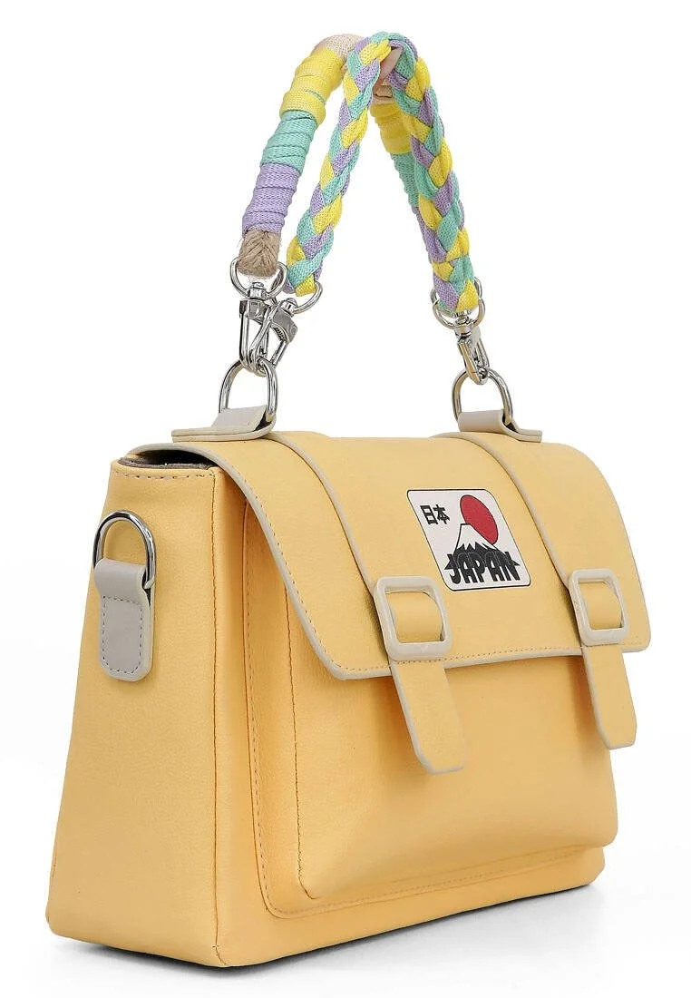 Women Vegan Leather Yellow Purse - Japan Design