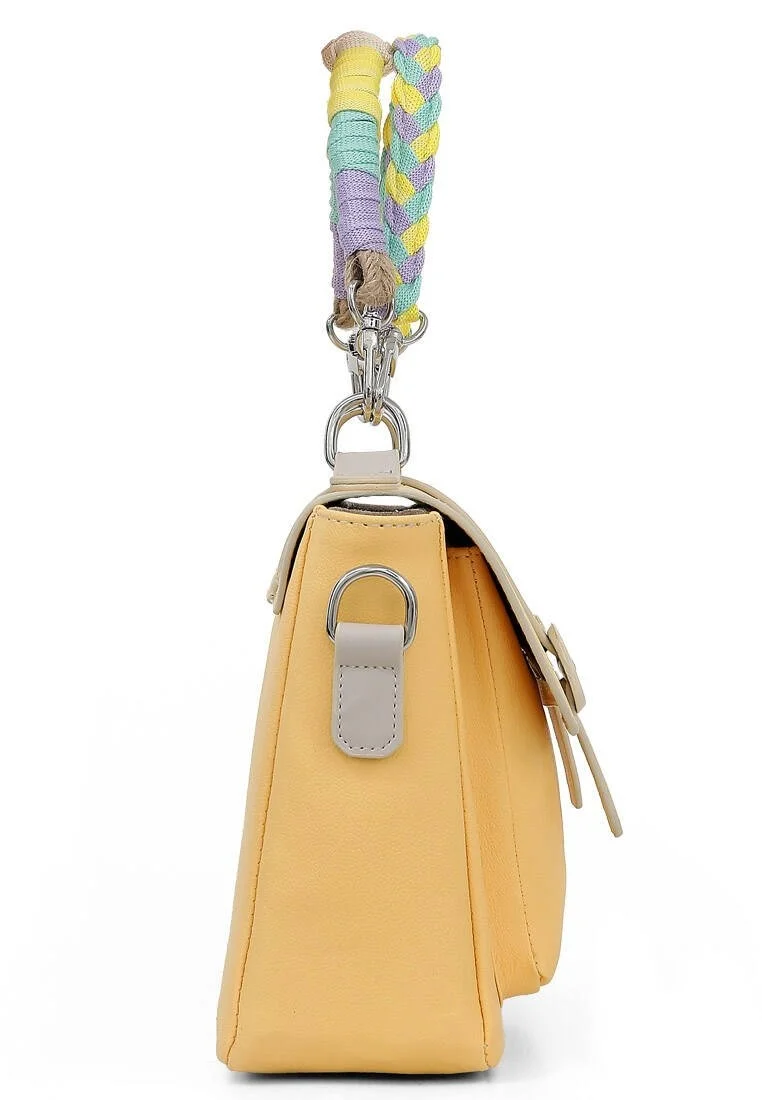 Women Vegan Leather Yellow Purse - Japan Design