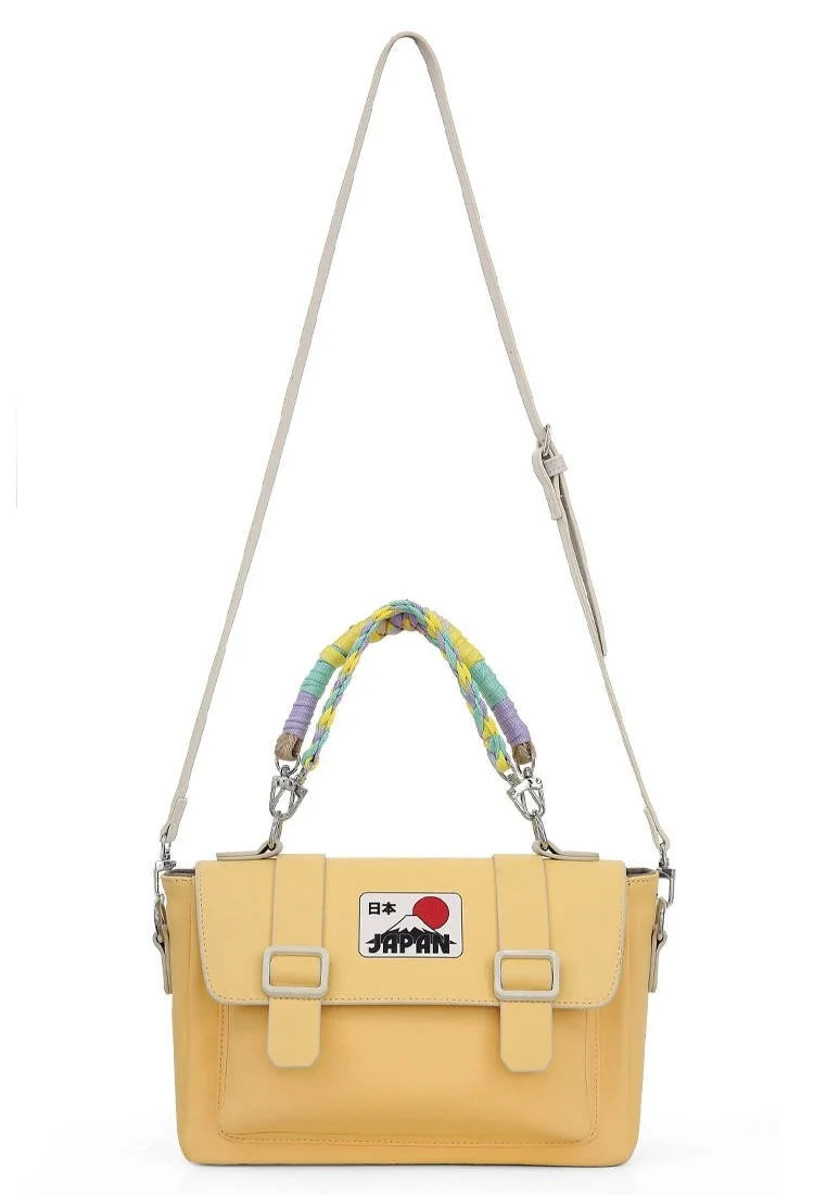 Women Vegan Leather Yellow Purse - Japan Design