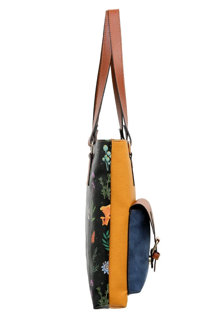Women Vegan Leather Yellow Shoulder Bag - Hedge Hug Design