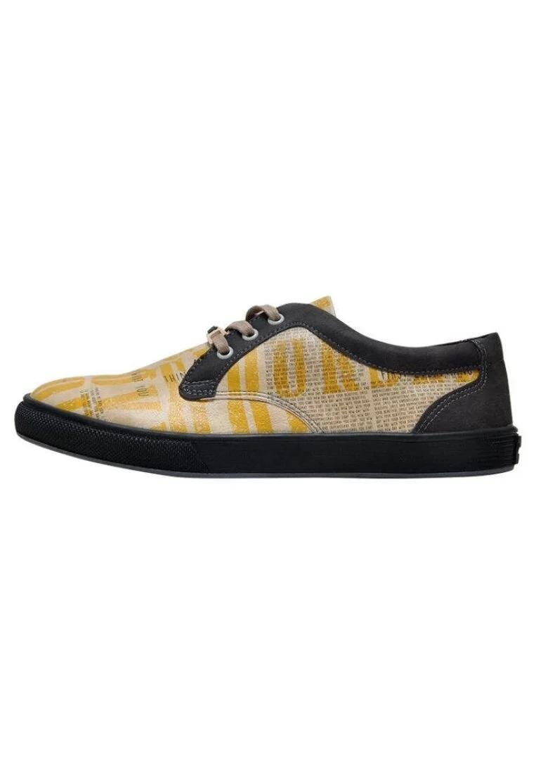 Women Vegan Leather Yellow Sneakers - Love Yourself Design