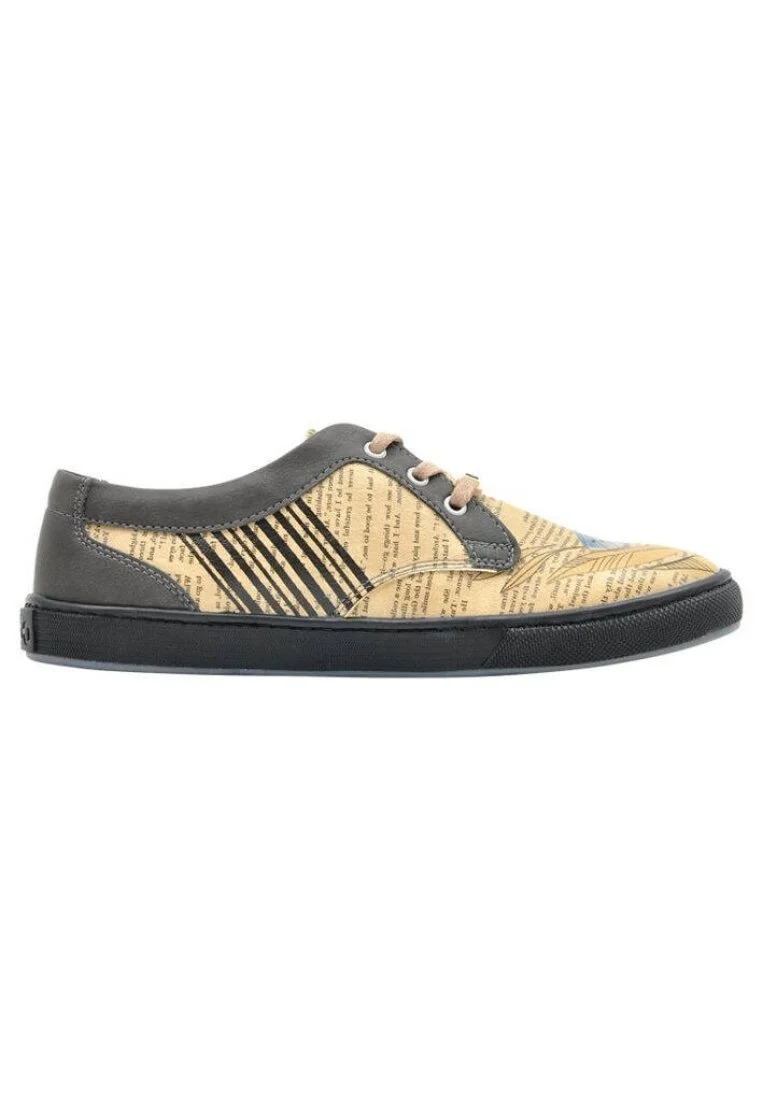 Women Vegan Leather Yellow Sneakers - Butterfly Queen Design