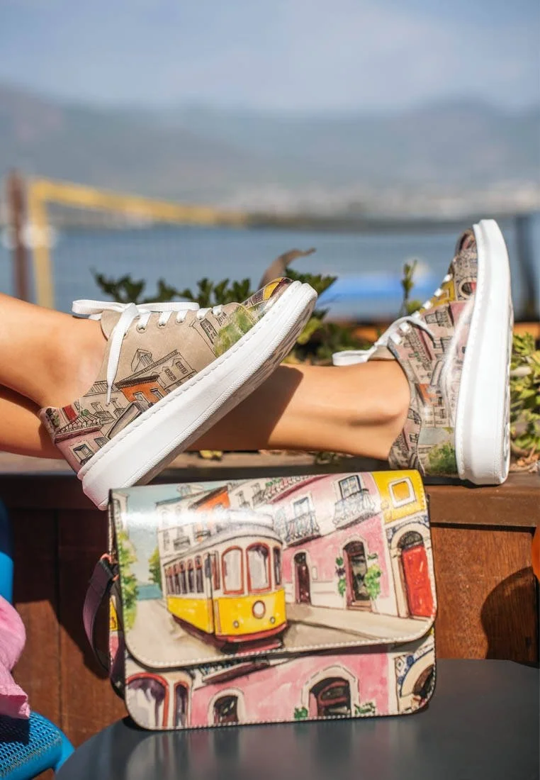 Women Vegan Leather Yellow Sneakers - Lisboa Design