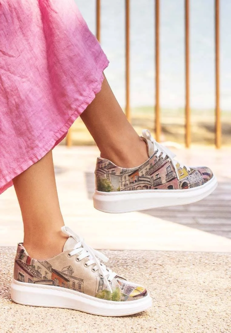 Women Vegan Leather Yellow Sneakers - Lisboa Design